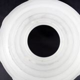 Art deco, vintage frosted white glass globe, swirl design light shade