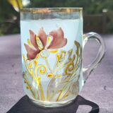 Old enameled blown glass cup