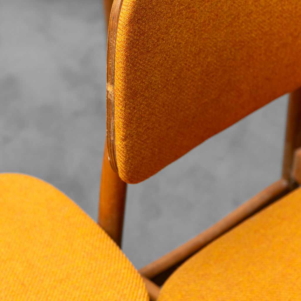 Set 6 chairs wooden fabric scandinavian style 60
