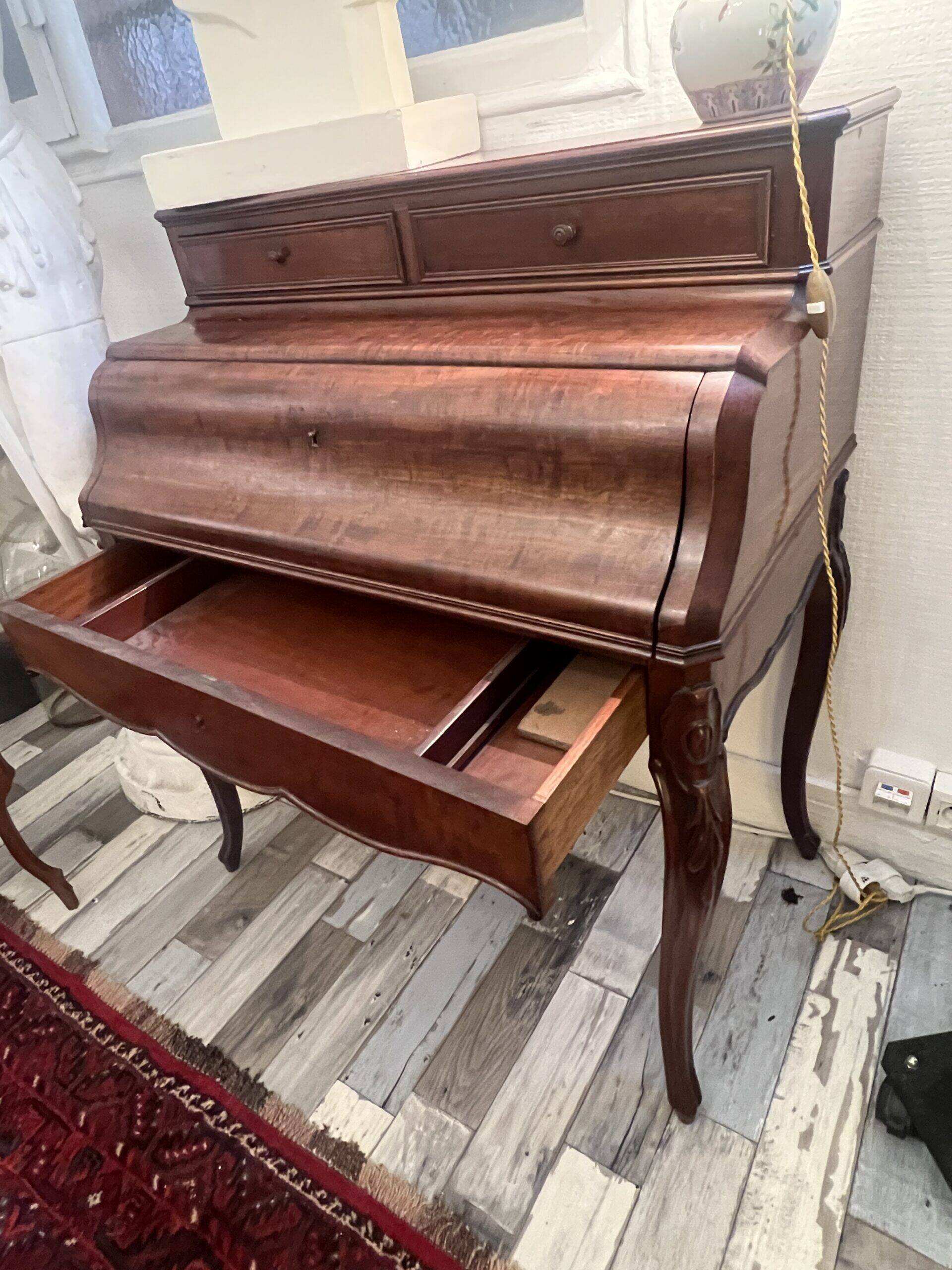 Small Napoleon III mahogany secretary desk, 19th century