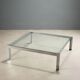 Vintage coffee table in metal and glass, Italian design from the 1970s.