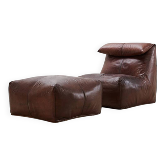 Early Bambole Lounge Chair + Ottoman by Mario Bellini for C&B Italia 1972