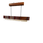 Suspension design scandinave en teck et perspex vintage des années 70
