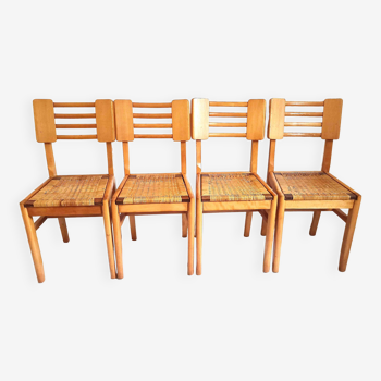 Set of 4 Pierre Cruège chairs style from the 1950s to restore