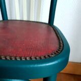 Pair of vintage emerald green bistro wooden chairs