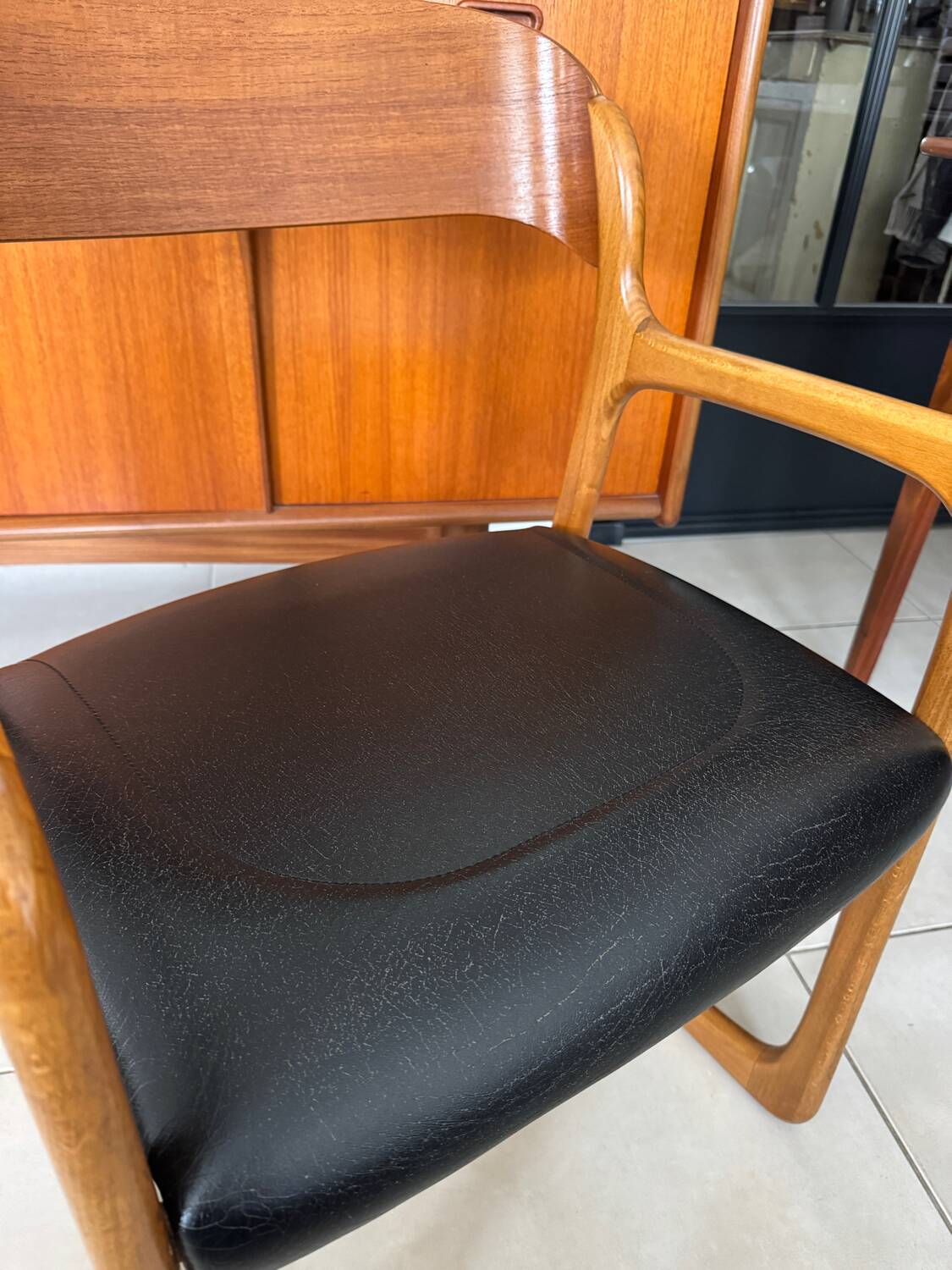 Vintage Baumann sleigh armchair