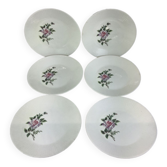 6 assiettes plates anciennes made in france gien