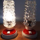 Bedside glass bubbles lamps 1960-1970s