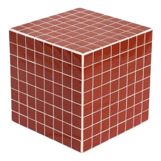 Cube terracotta table d'appoint 33 x 33 cm