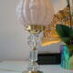 Art Deco lamp pink foot in cut crystal