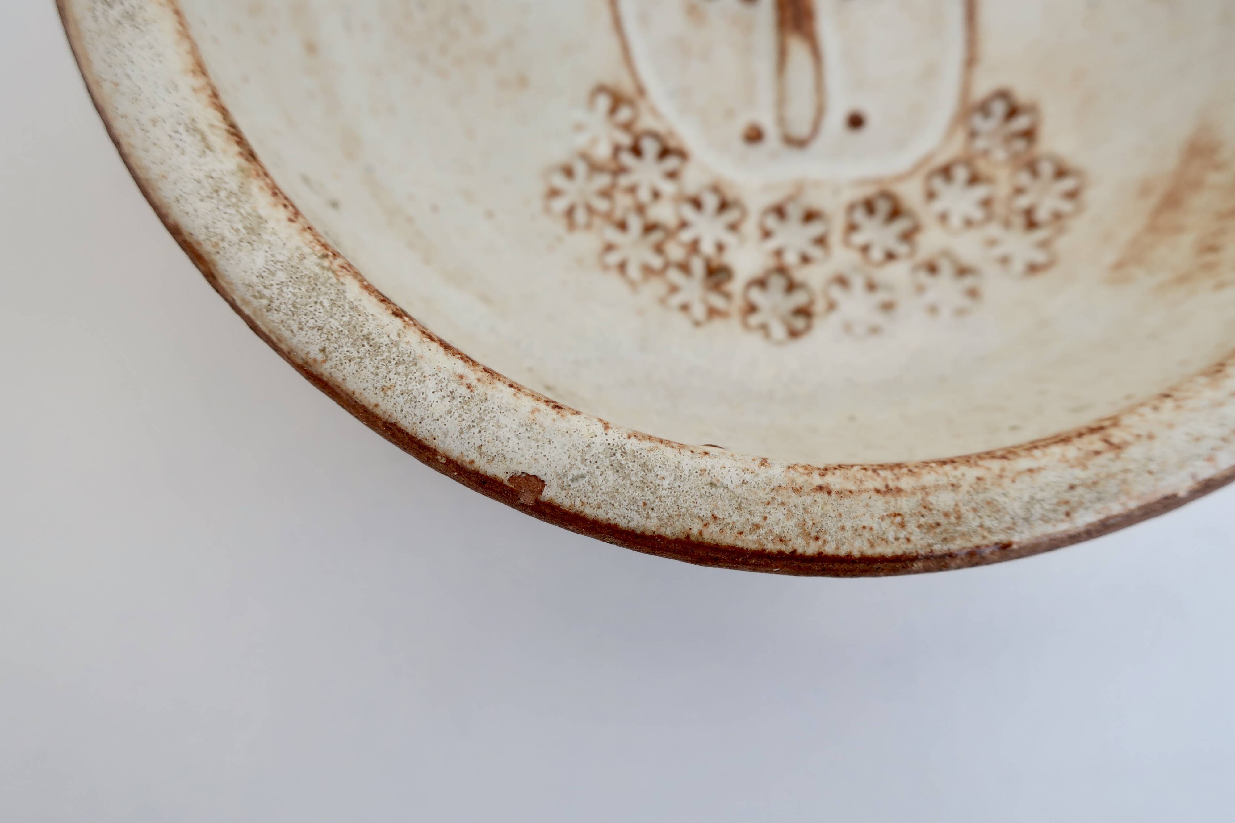 Vallauris empty pocket bowl, ceramic signed by Alain Rufas, around 1960/70.