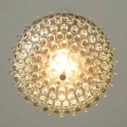 1/4 Vintage glass pendant light / brutalist copper bar lamps  MCM 1970s