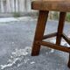Vintage Brutalist Solid Wood Low Stool