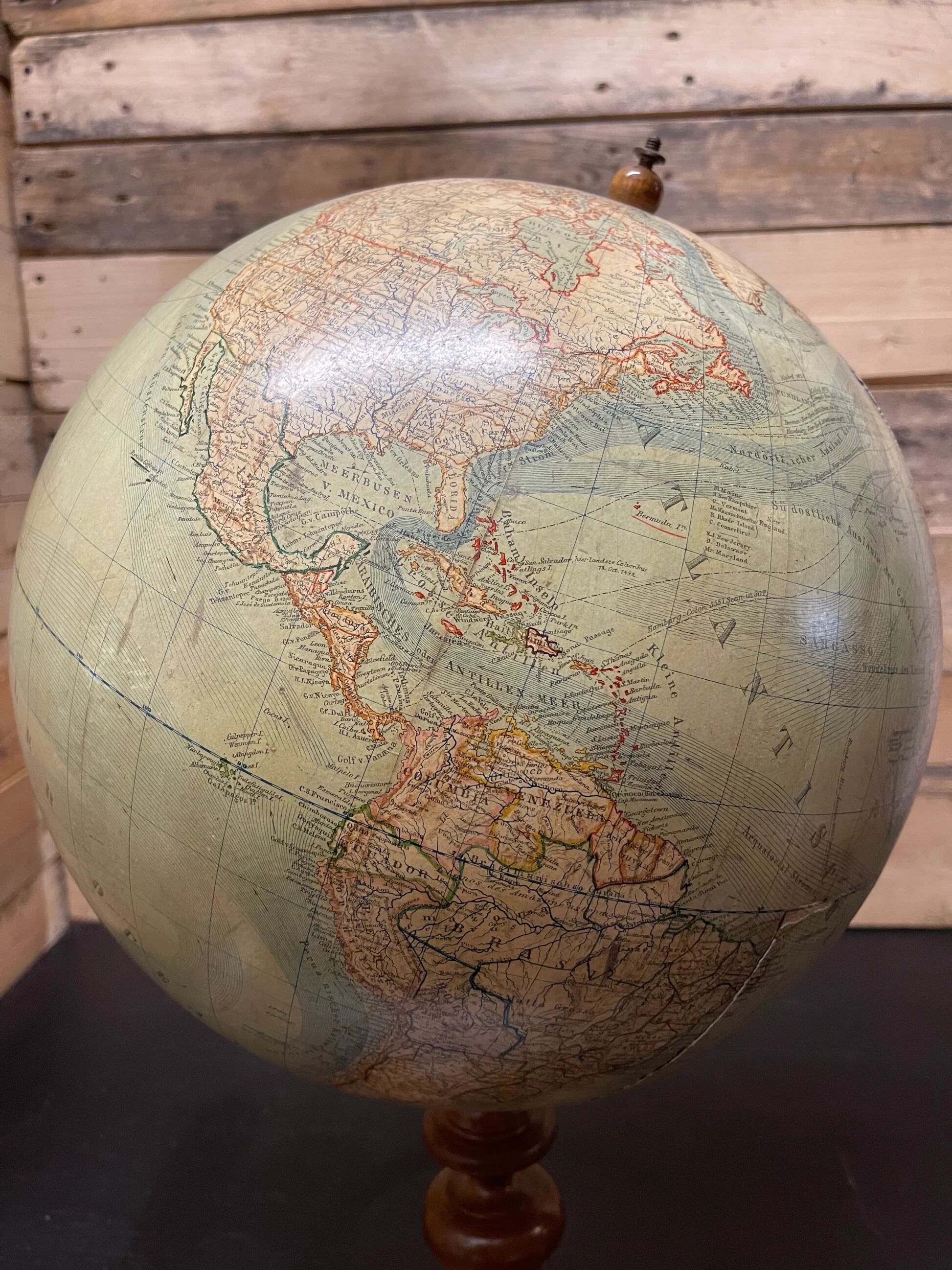 Antique German table globe by Ludwig Julius Heymann Berlin 1890