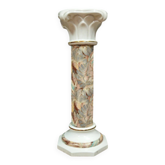 Vintage column / pedestal in porcelain with floral decoration – H 79 cm