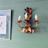 Golden leaf wall light
