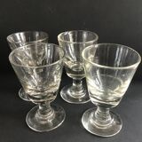 Suite of 4 thick old glasses