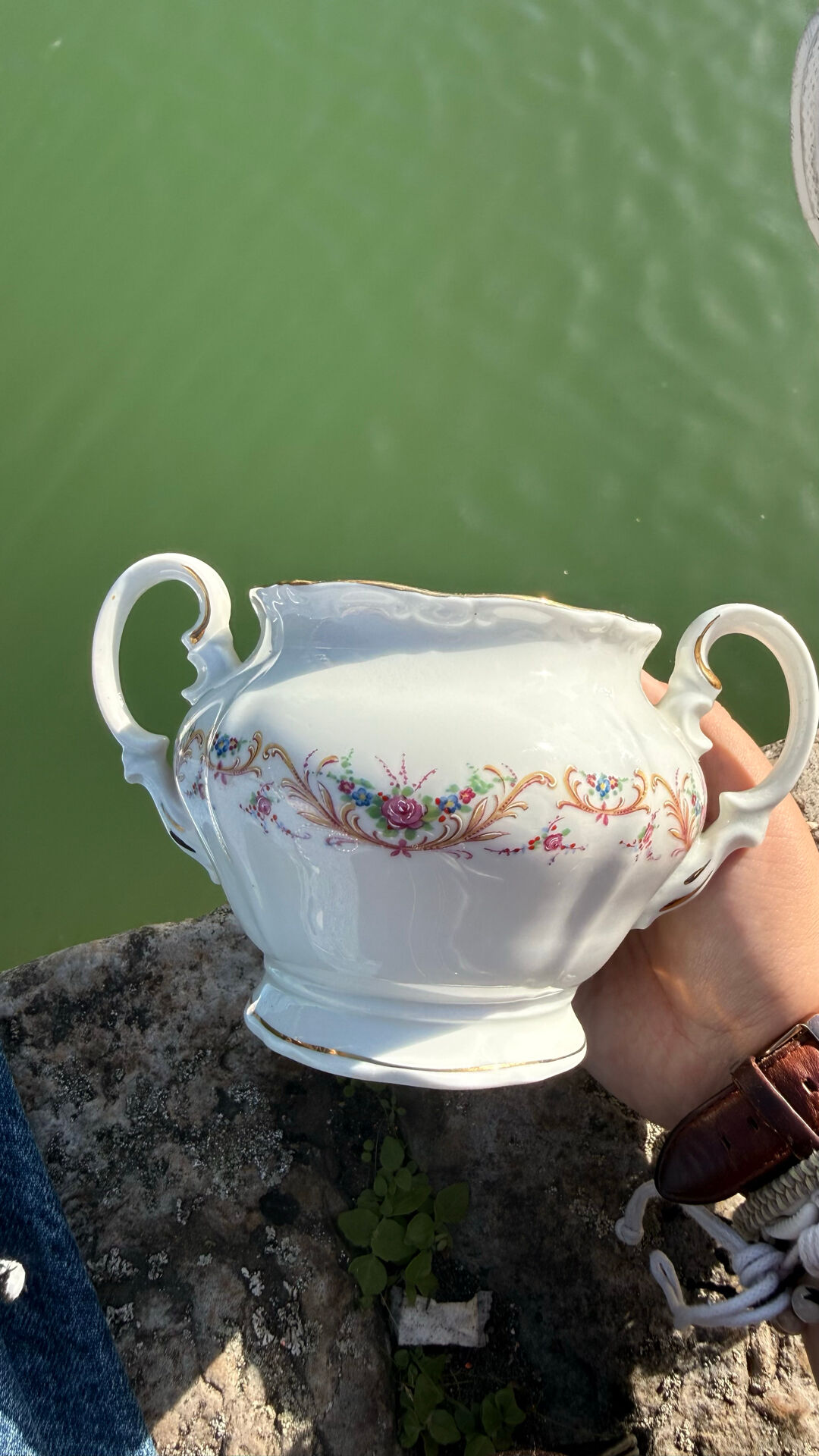 Vintage French Porcelain Sugar Bowl Digoin
