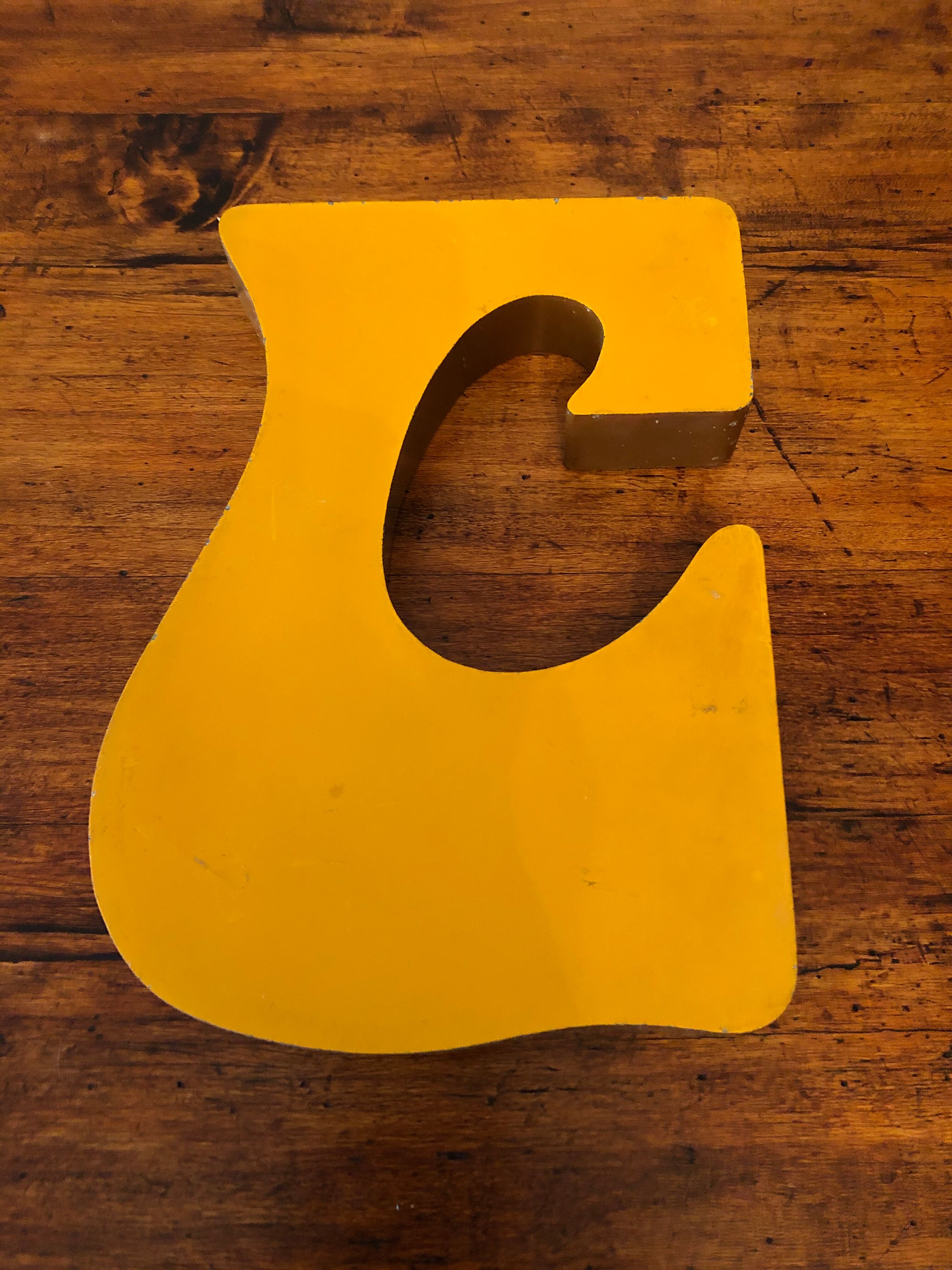 Metal letter c 70s