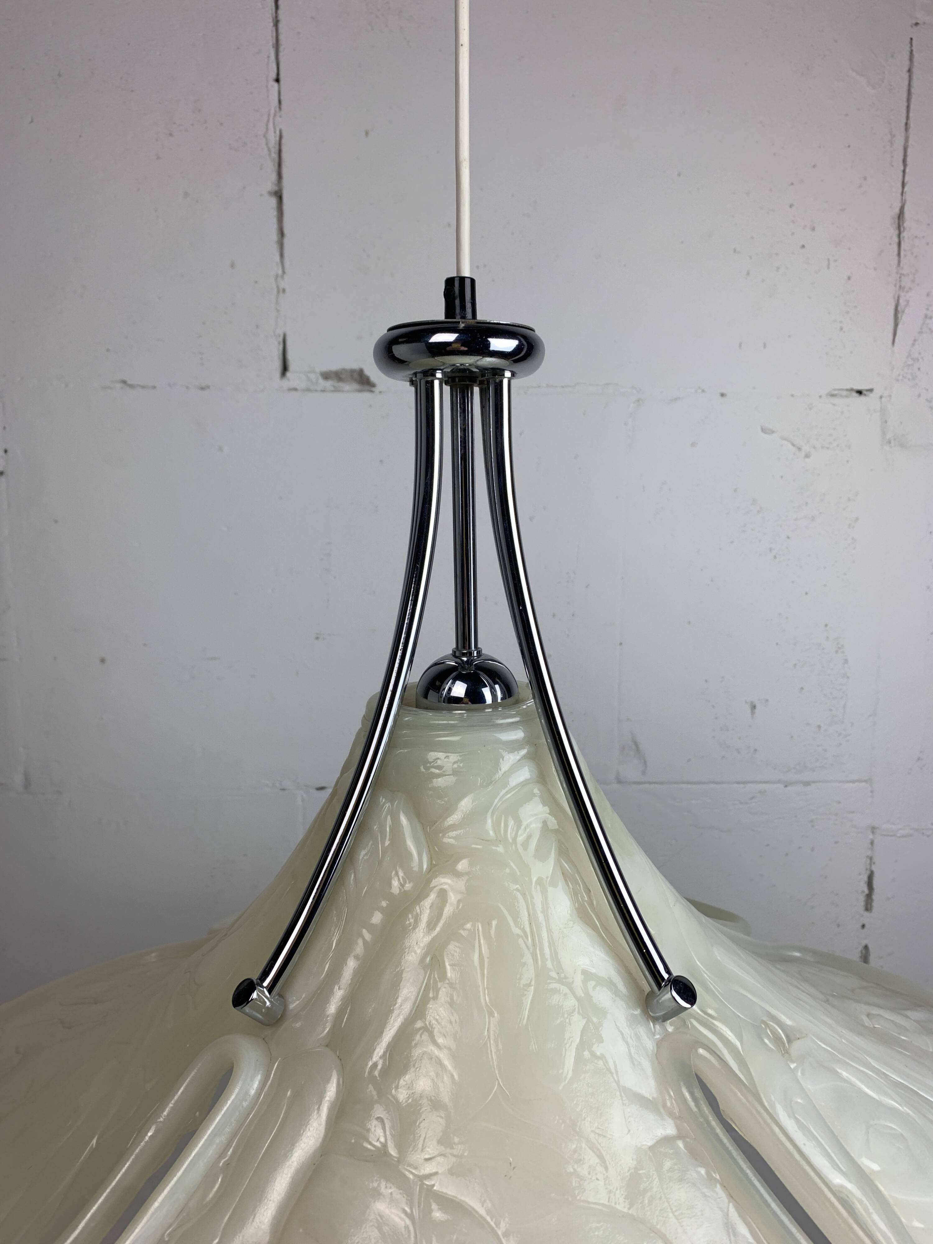 Acrylic Murano style clover pendant hanging lamp, Cosack Leuchten, 1970s