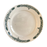Plat rond Terre de Fer Longchamp milieu XIXème