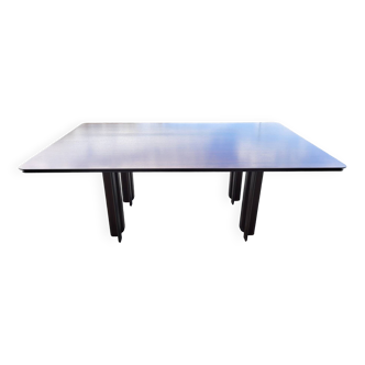 Mim table or large desk in rosewood and veneer Circa 1980