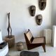 Large Timor mask in patinated wood H:50cm (1)