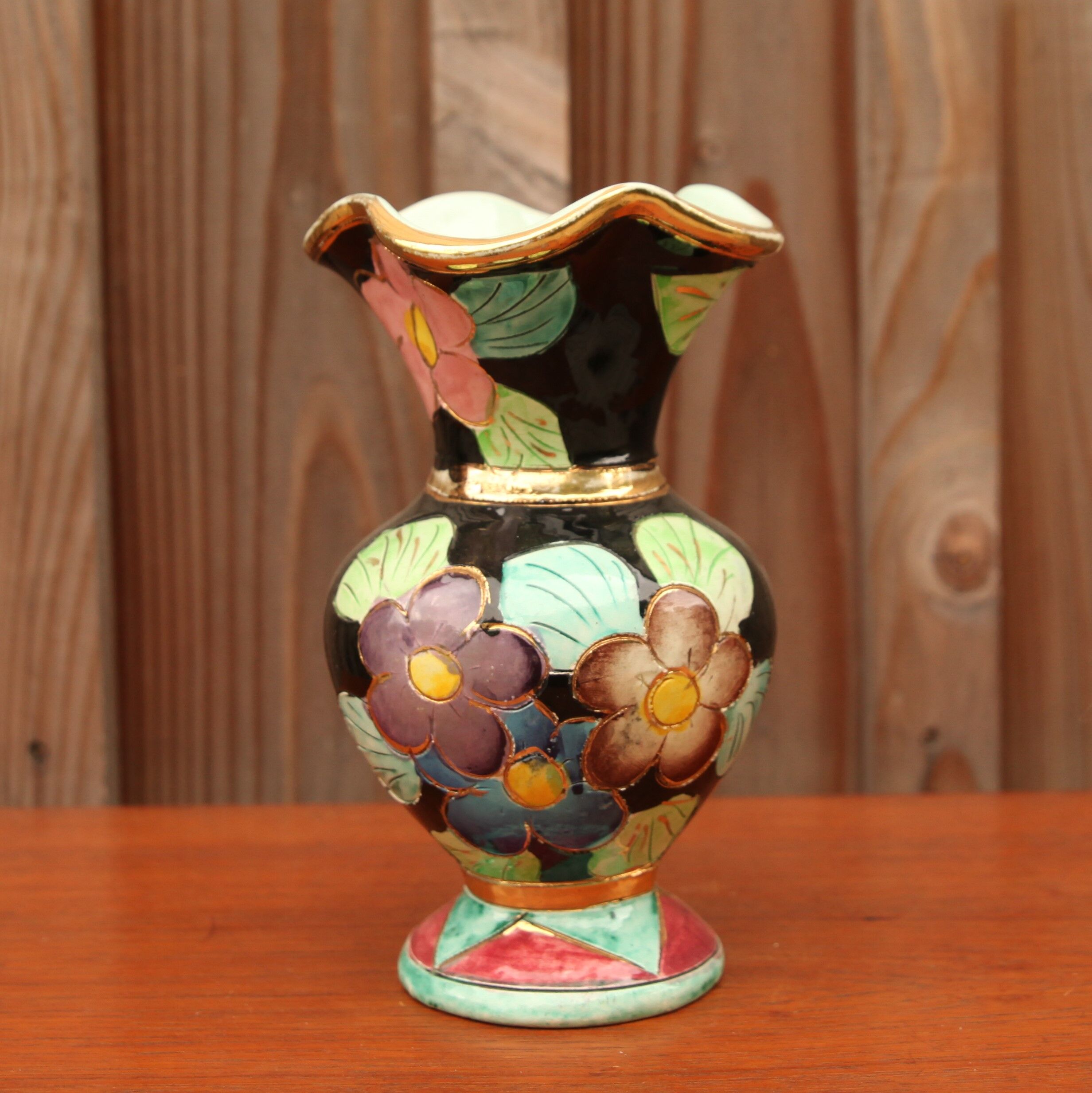 Vallauris ceramic vase with floral decoration