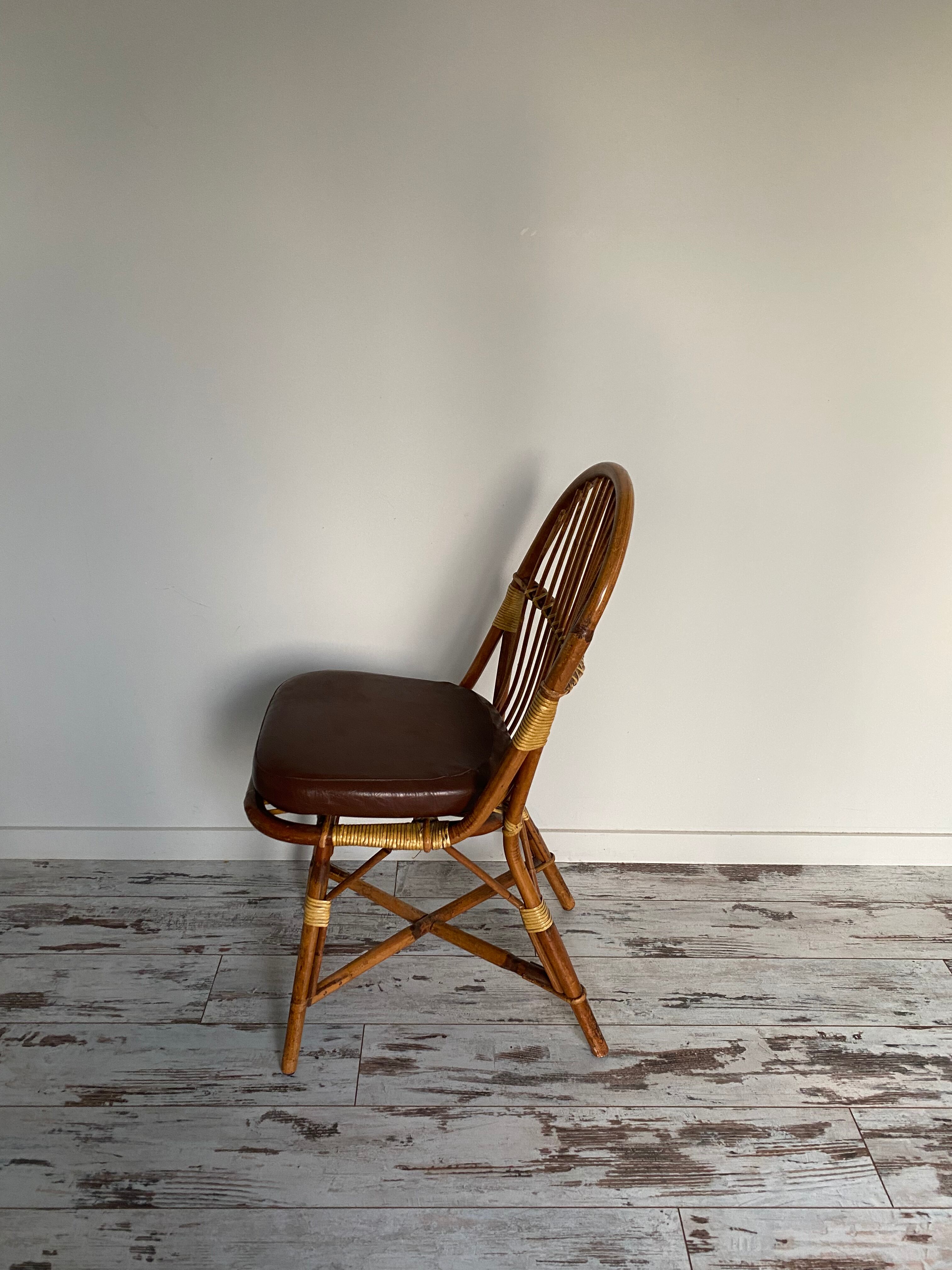 Bamboo and rattan chairs circa 60/70 from maison drucker