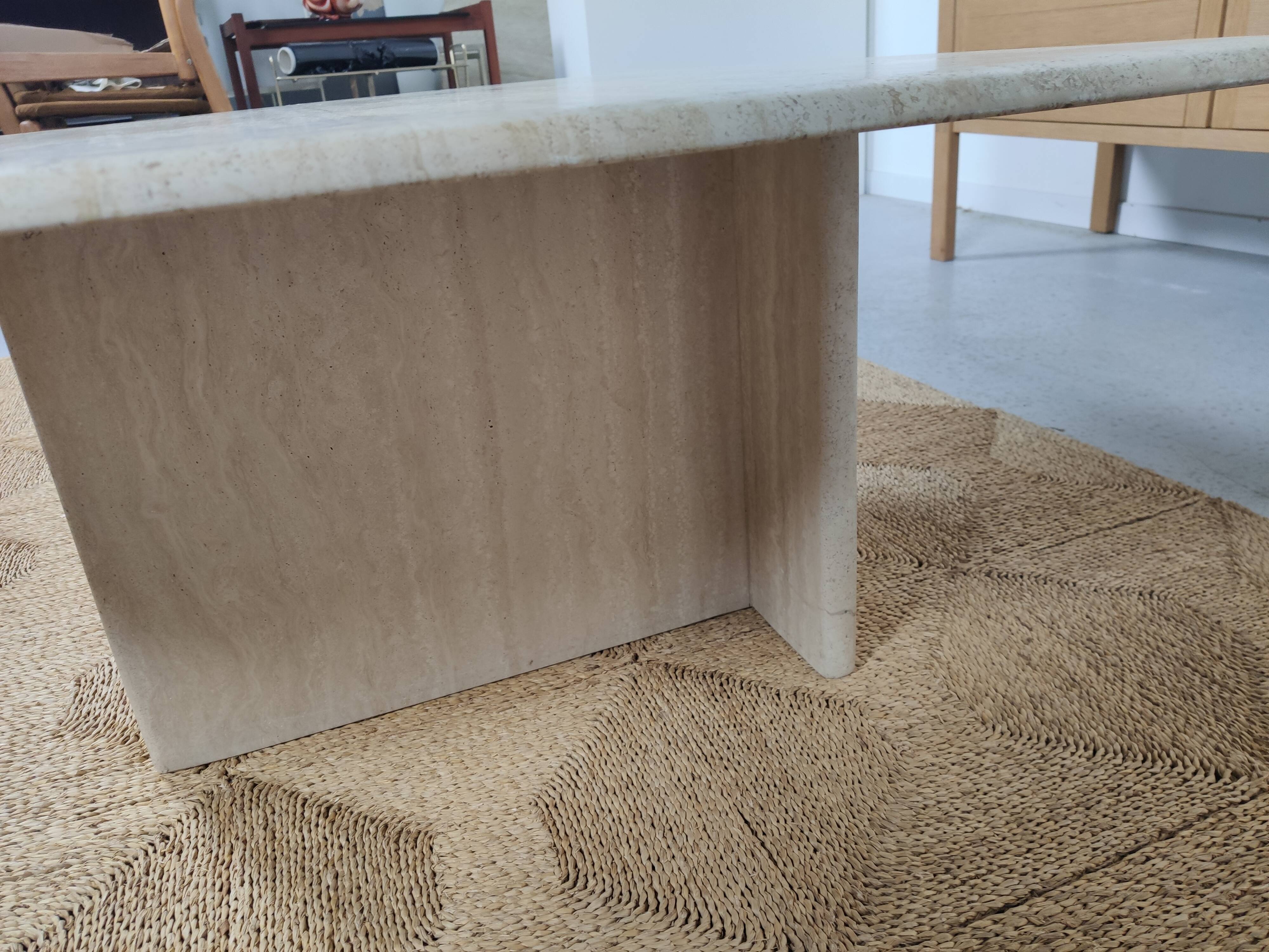 80s travertine coffee table