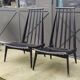 Paire Chaises Basses Chauffeuses Fauteuils Bois Design Scandinave