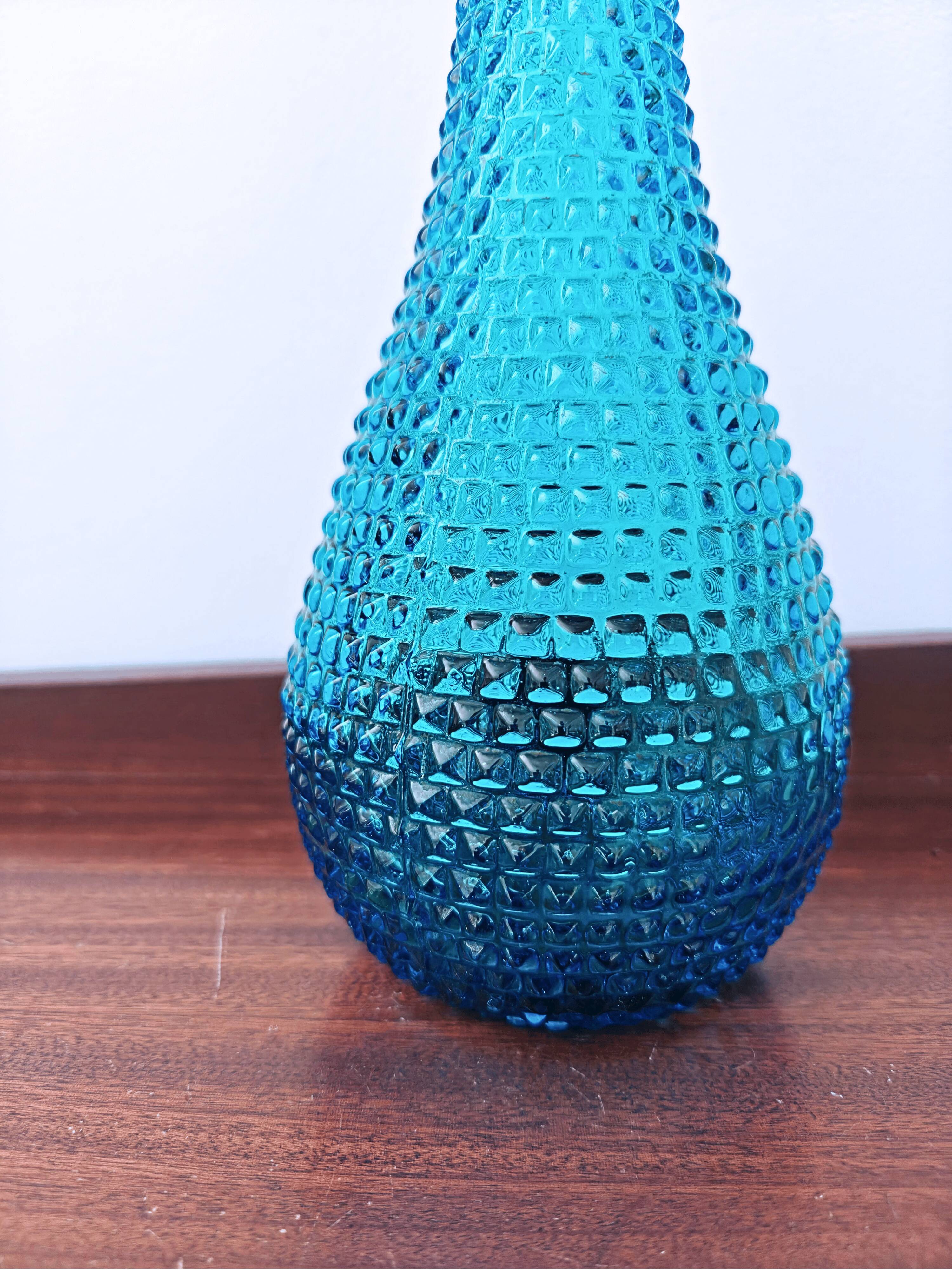 Empoli Diamond Cut Blue Carafe
