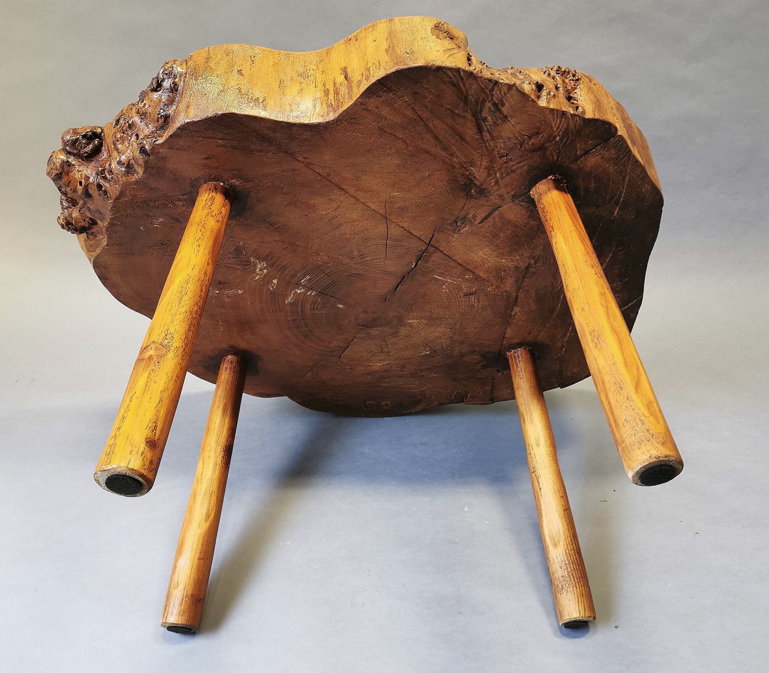 Coffee table elm tree trunk 70s