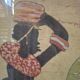 Tableau batik africain original signé "Hamidi", art sur tissu