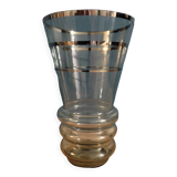 Art Deco glass vase chrome edging dp 012321