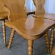 Set of 8 Vintage Tyrolean Heart Cutout Wooden Dining Chairs, Rustic Farmhou