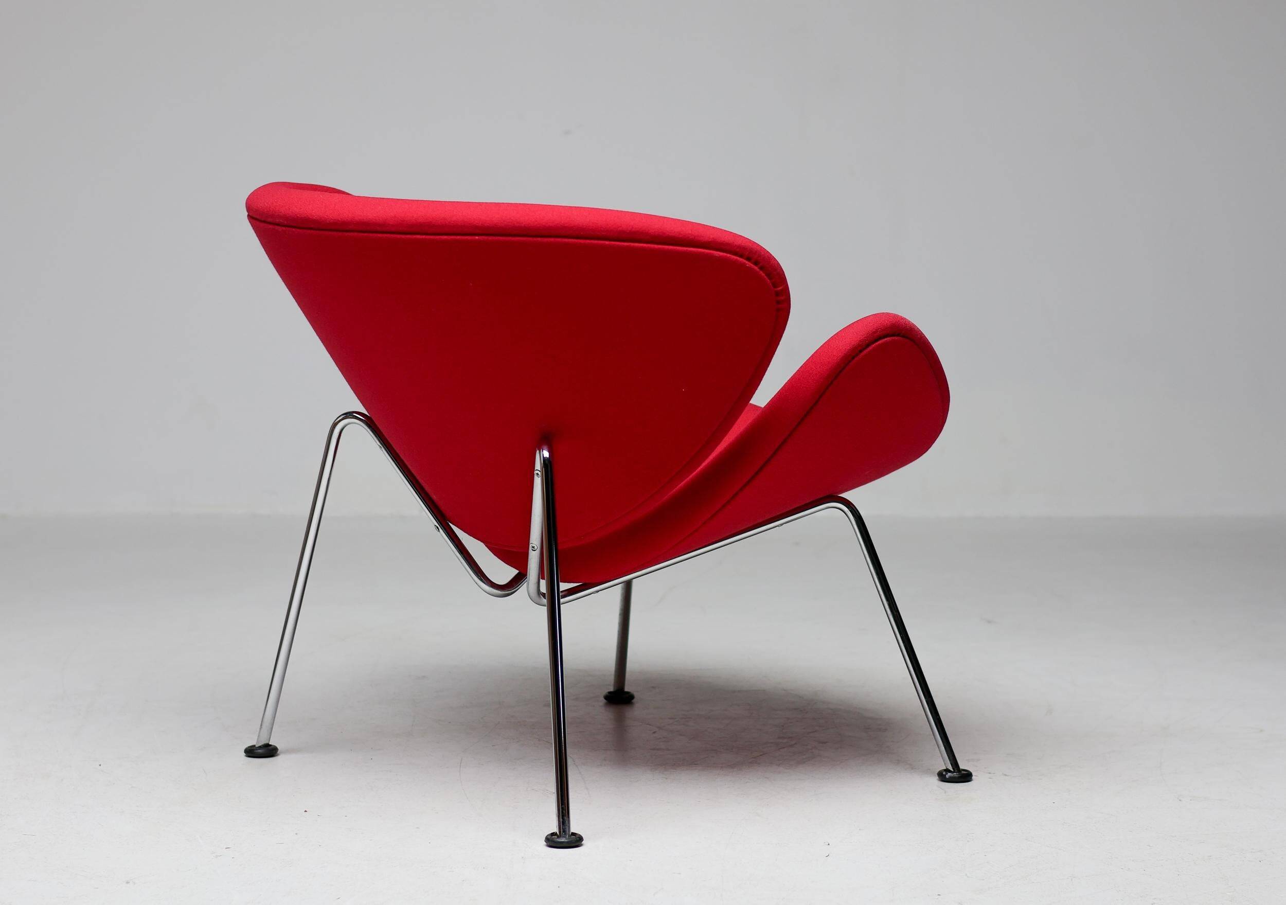 Mid-century modern chair with red and orange slices by Pierre Paulin