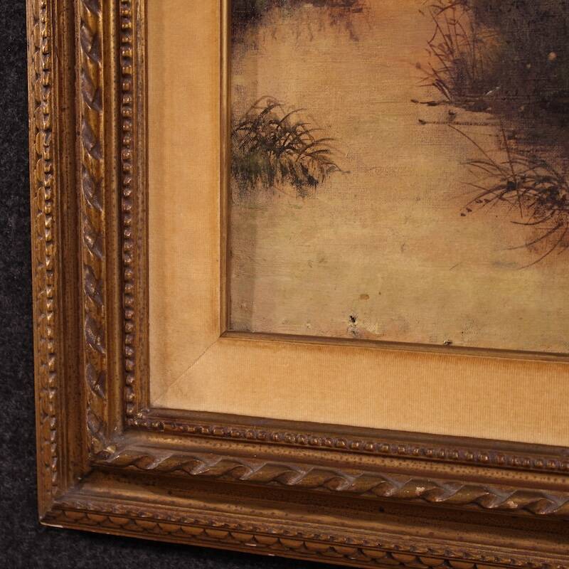 Peinture de paysage italien signée Marko du 19ème siècle.