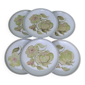6 assiettes plates en grès