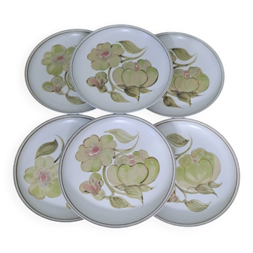 6 assiettes plates en grès