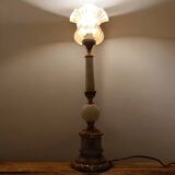 Lampe de table vintage en marbre et laiton