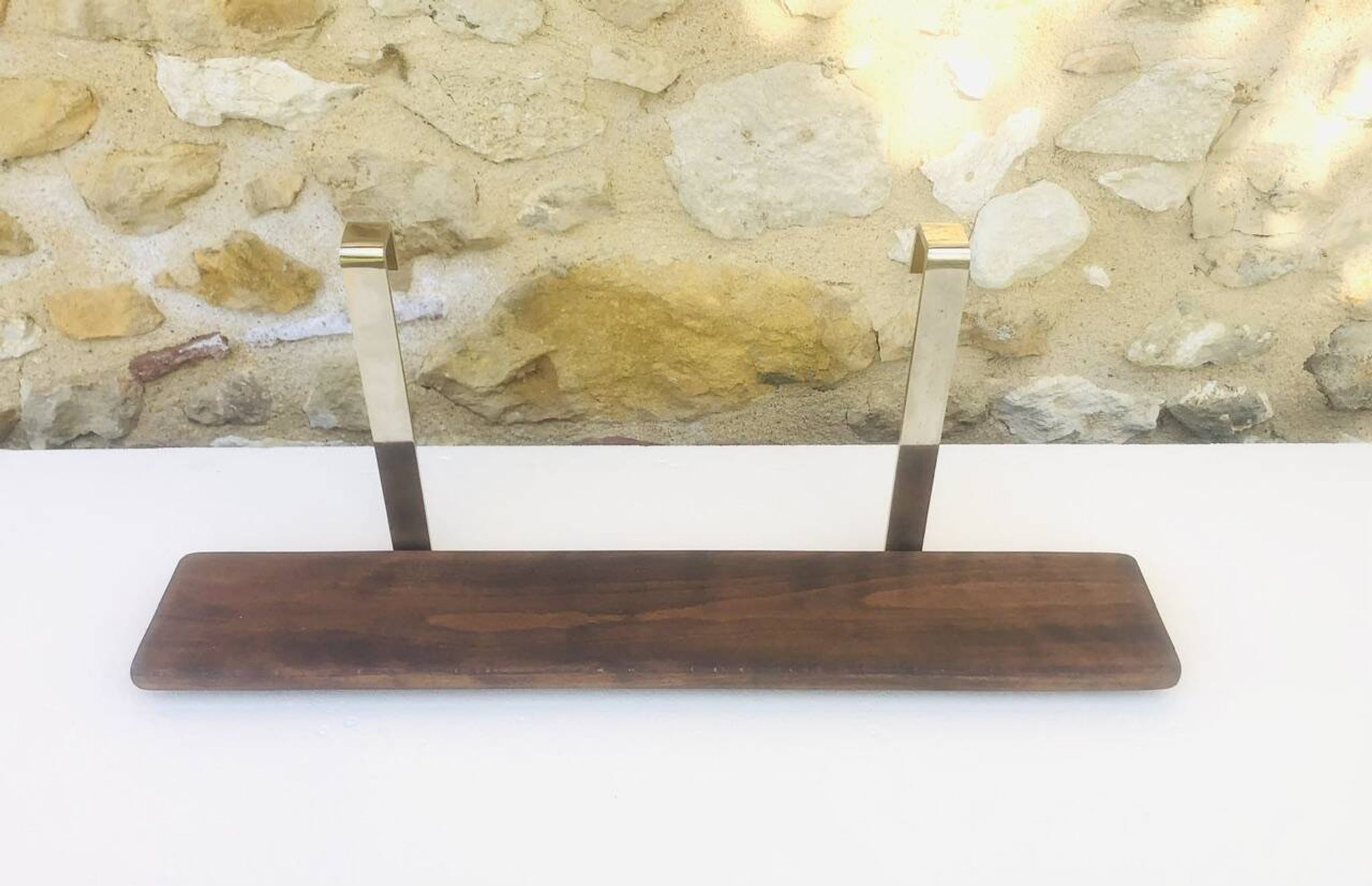 Vintage wall shelf, hanging, metal and wood