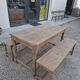 Solid oak farmhouse table fully sandblasted.