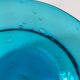 Vintage turquoise blue bubble glass coupe