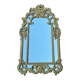 Grand miroir à parecloses en bois sculpté et doré, de style Régence