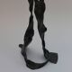 Sculptural brutalist floor candlestick made of hand-forged iron from the 1950s.