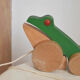 Vintage pulling frog wooden toy