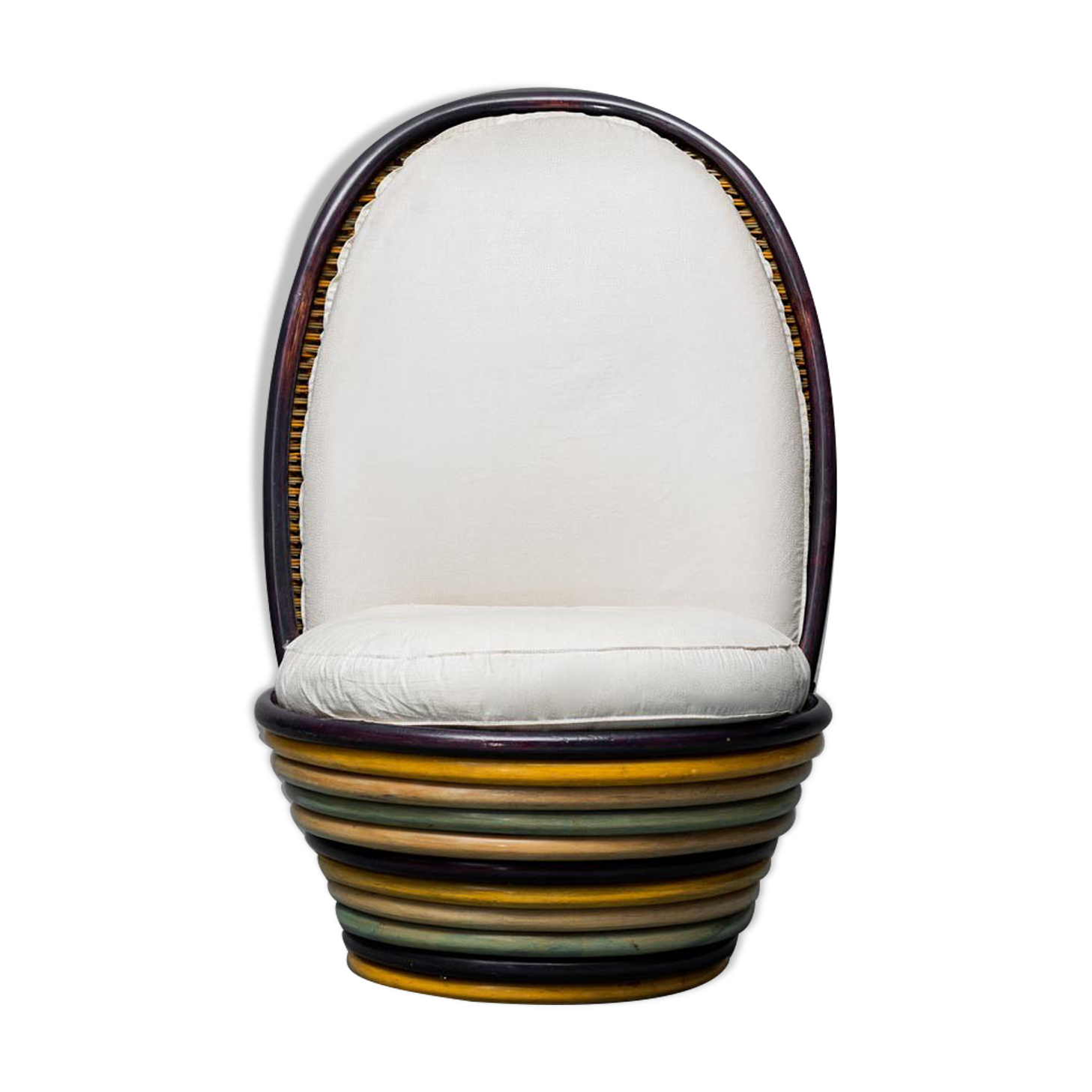 Garden armchair in 60s rattan wood