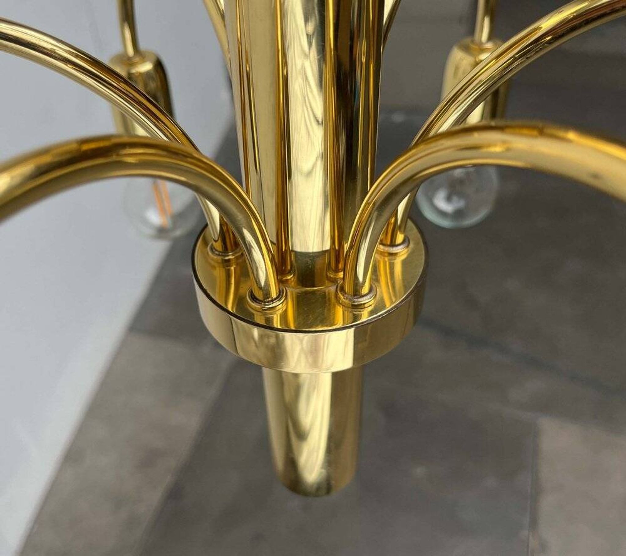German vintage brass chandelier by Star Leuchten, 1970s.
