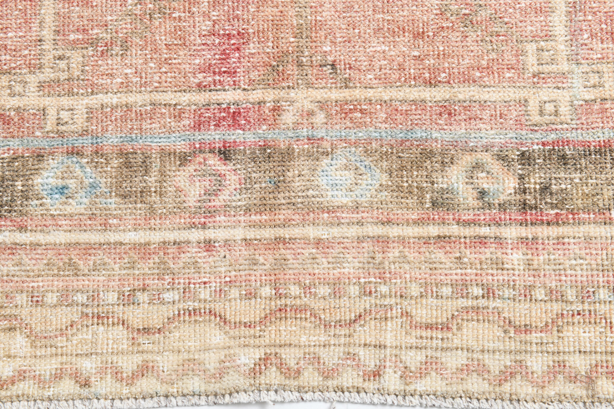 Brown red turkish runner rug, 90x336 cm